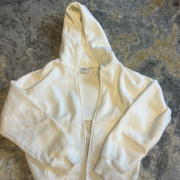 TNA Tops - TNA Cozy Fleece White Zip-Up Hoodie